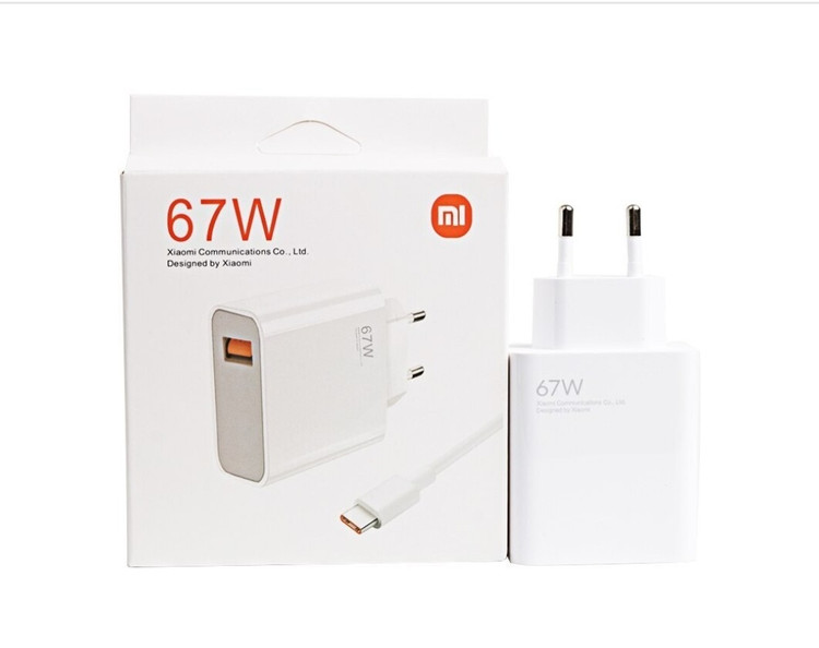 شارژر شیائومی 67W توربو شارژ همراه با کابل پورت USB یه سر Type c