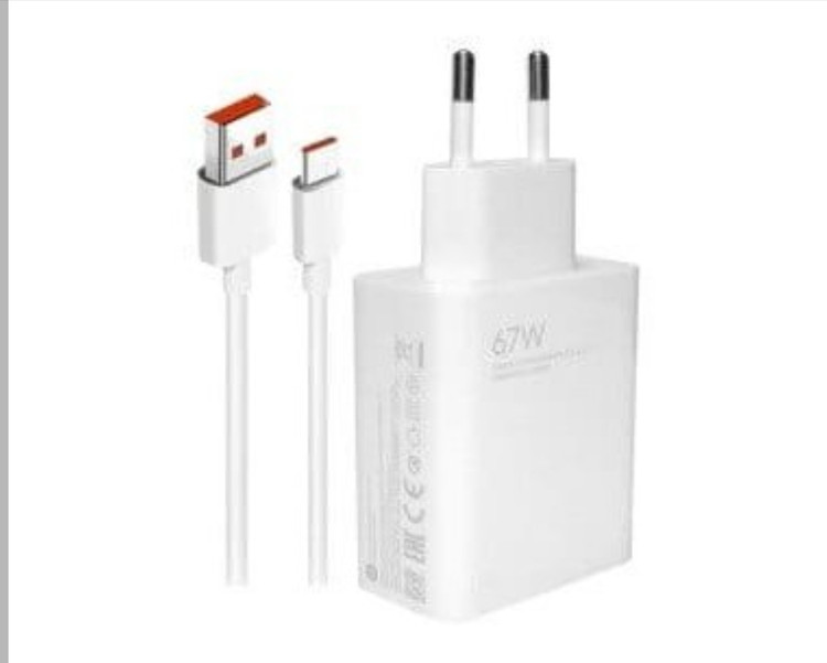 شارژر شیائومی 67W توربو شارژ همراه با کابل پورت USB یه سر Type c