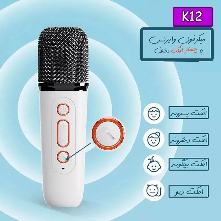 اسپیکر قابل حمل بلوتوثی Sing-E مدل ZQS-K12 با نورپردازی RGB و کارائوکه