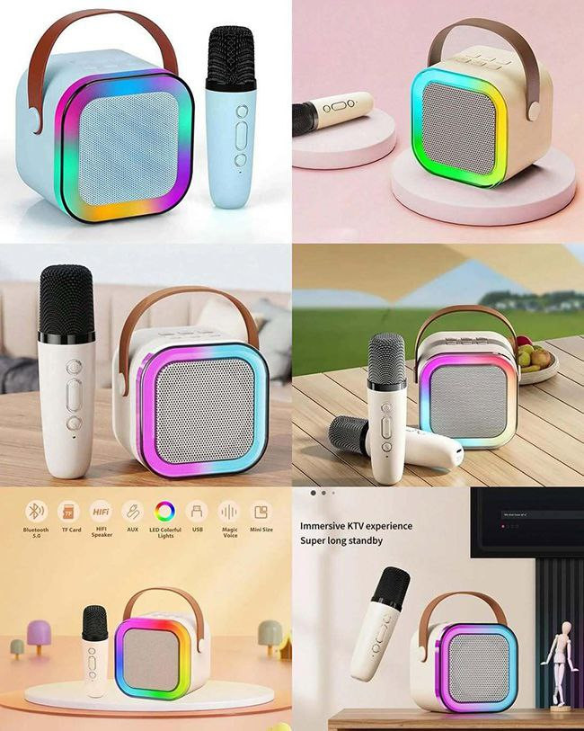 اسپیکر قابل حمل بلوتوثی Sing-E مدل ZQS-K12 با نورپردازی RGB و کارائوکه
