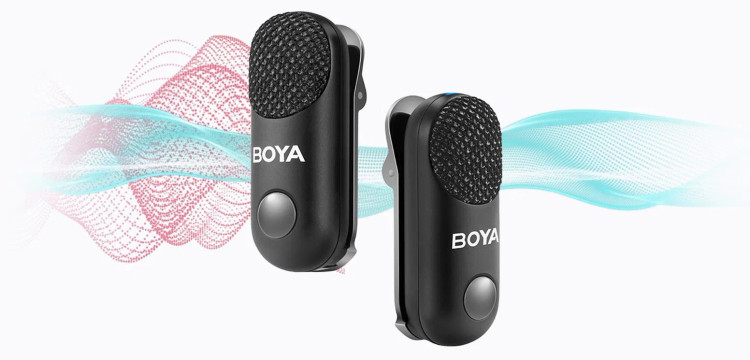 میکروفون یقه ای بی سیم دوکاربره بویا مدل BOYA MAGIC 03 رابط Type-C و جک 3.5 میلی متری