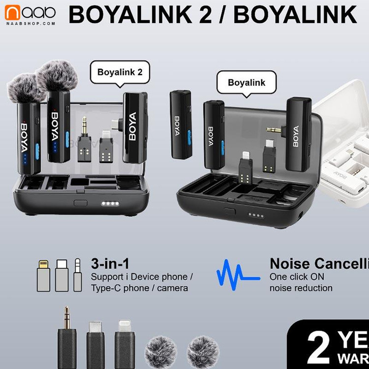 میکروفون بی سیم یقه ای بویا BOYALINK 2 WIERLESS MICROPHONE