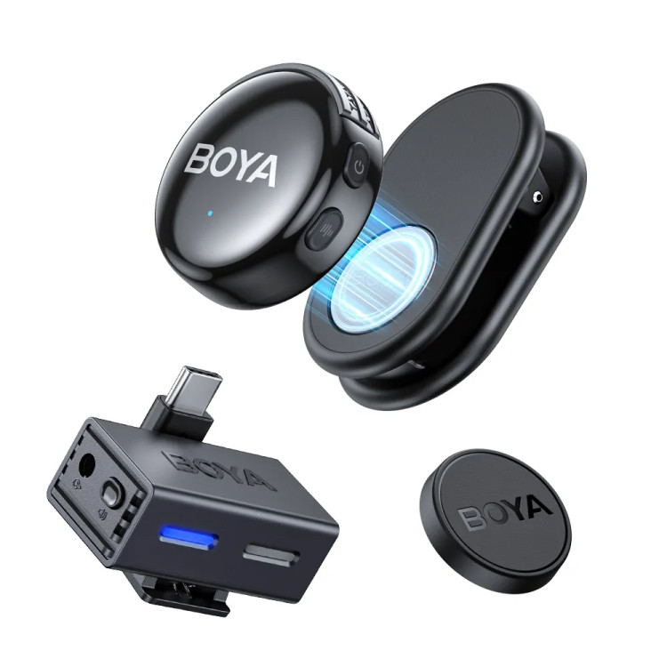 میکروفن دکمه ای مگنتی بی سیم بویا BOYA LINK3-02 Wireless Microphone