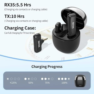 میکروفون یقه ای بی سیم بویا مدل WM3T M2 رابط جک 3.5 میلی متری با باکس شارژ