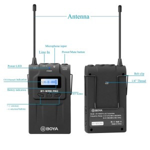 میکروفون دستی و یقه ای بی سیم بویا مدل TX8 Pro