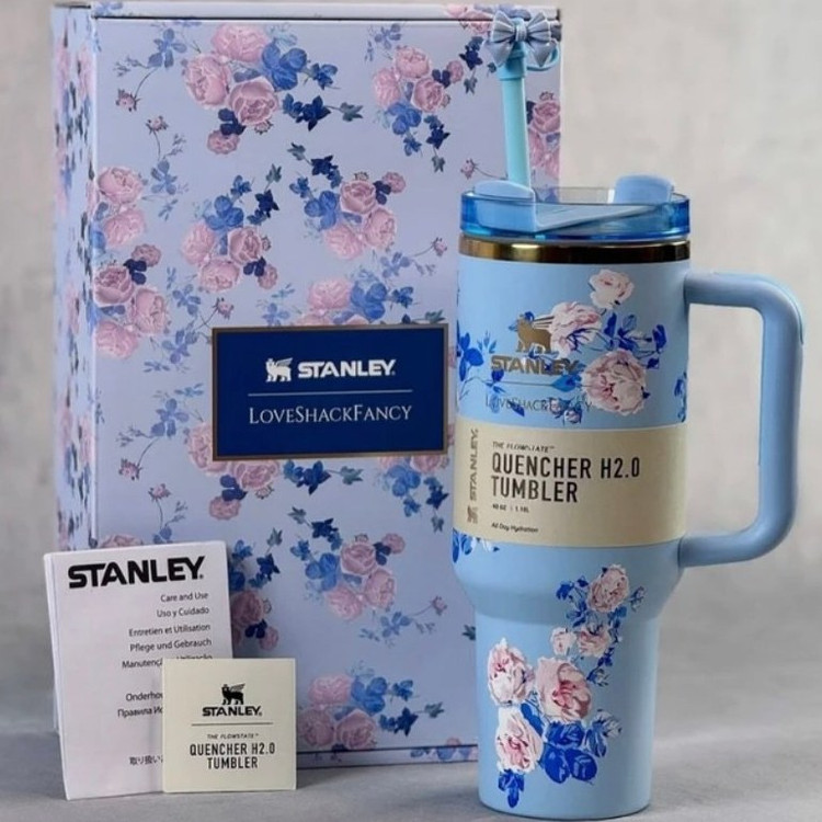 ماگ استنلی گلدار Quencher H2.O Tumbler دسته دار 1.18 لیتر اصل
